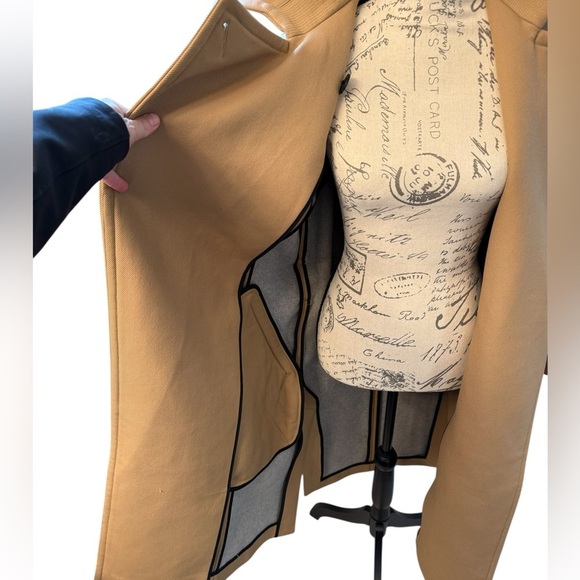 RAG & BONE AMBER Wool Blend Stylish Tan Long Coat - Picture 13 of 16